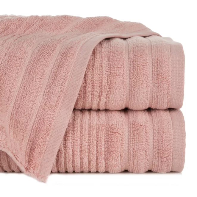 Ręcznik kąpielowy 50x90 cm bawełniany kolor pudrowy w prążki 400 g/m2 SAMMY