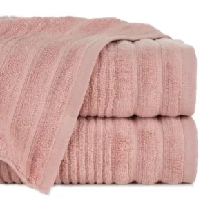 Ręcznik kąpielowy 50x90 cm bawełniany kolor pudrowy w prążki 400 g/m2 SAMMY