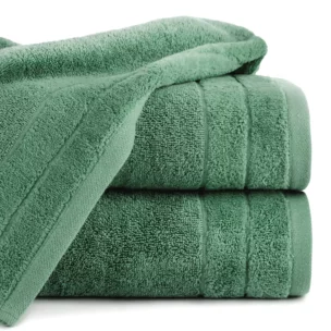 Ręcznik kąpielowy 50x90 cm bawełniany kolor zielony z welwetową bordiurą 500 g/m2 DAMLA