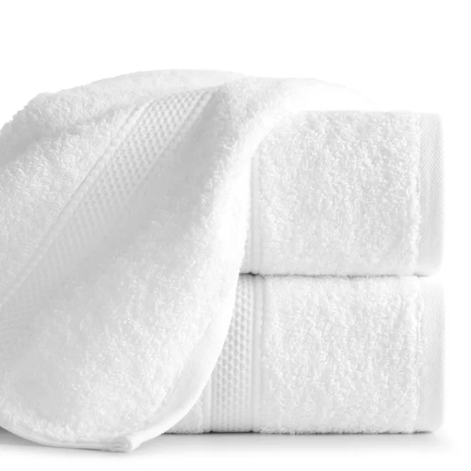 Ręcznik kąpielowy 50x90 cm z bawełny egipskiej kolor biały z ozdobną bordiura 600 g/m2 MINDY - Eurofirany Premium