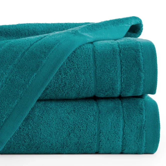 Ręcznik kąpielowy 50x90 cm bawełniany kolor ciemnoturkusowy z welwetową bordiurą 500 g/m2 DAMLA