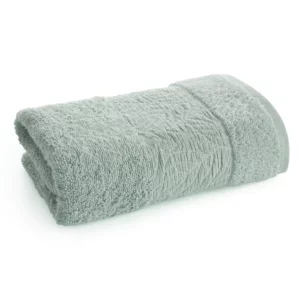 Ręcznik kąpielowy z bawełny 50x90 cm kolor miętowy z wytłaczanym roślinnym motywem ALBA