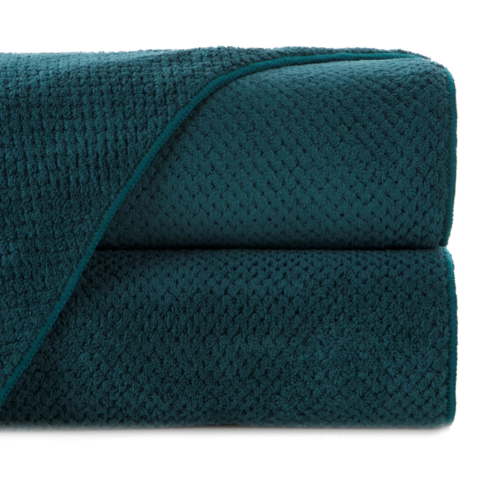 Ręcznik kąpielowy 70x140 cm szybkoschnący z mikrofibry  kolor ciemnozielony o ryżowej strukturze 280 g/m2 ZOE 1