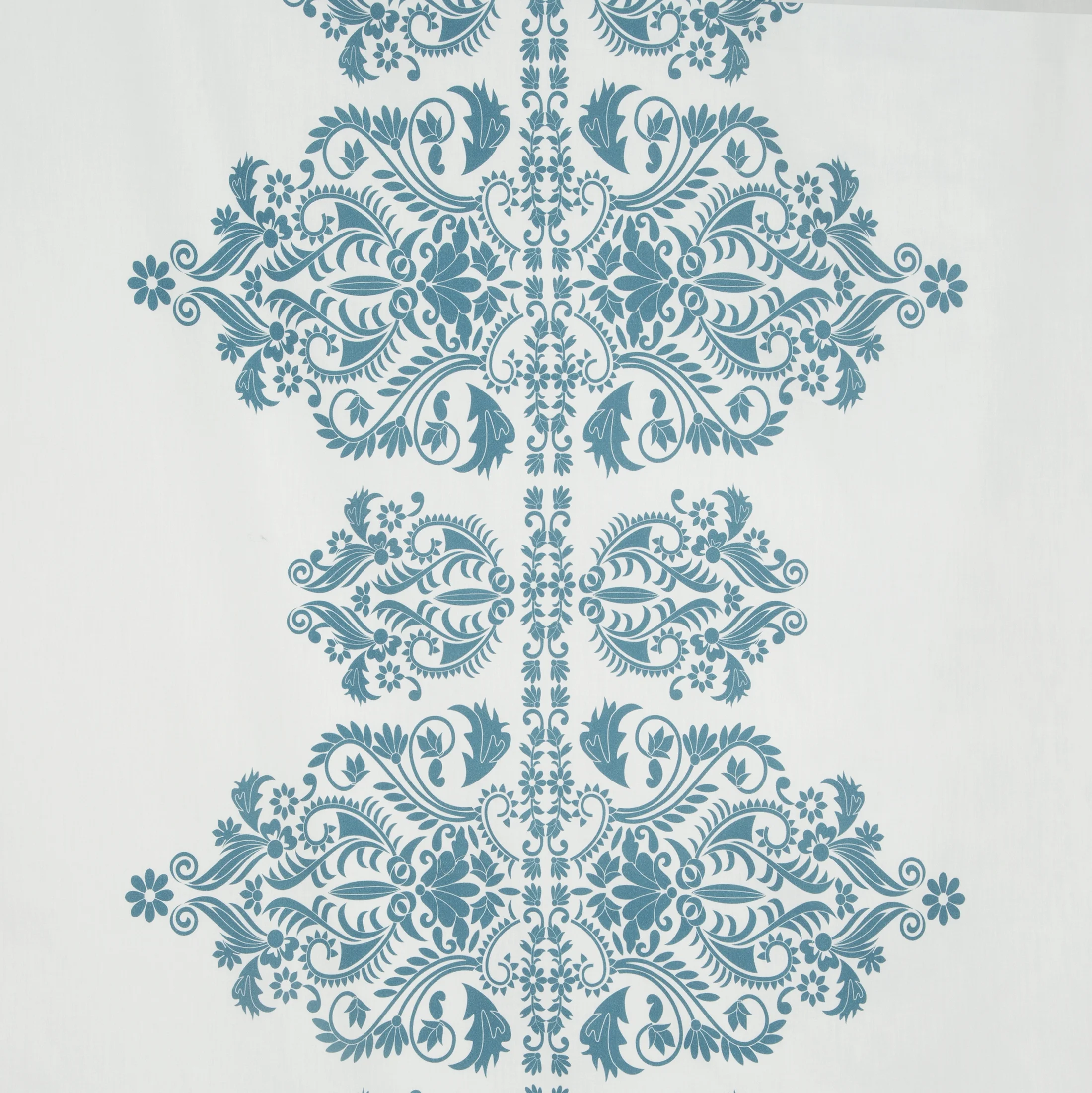Pościel bawełniana 220x200 cm komplet 3 częściowy kolor biały, ciemnoniebieski z ornamentowym wzorem Reina Line
