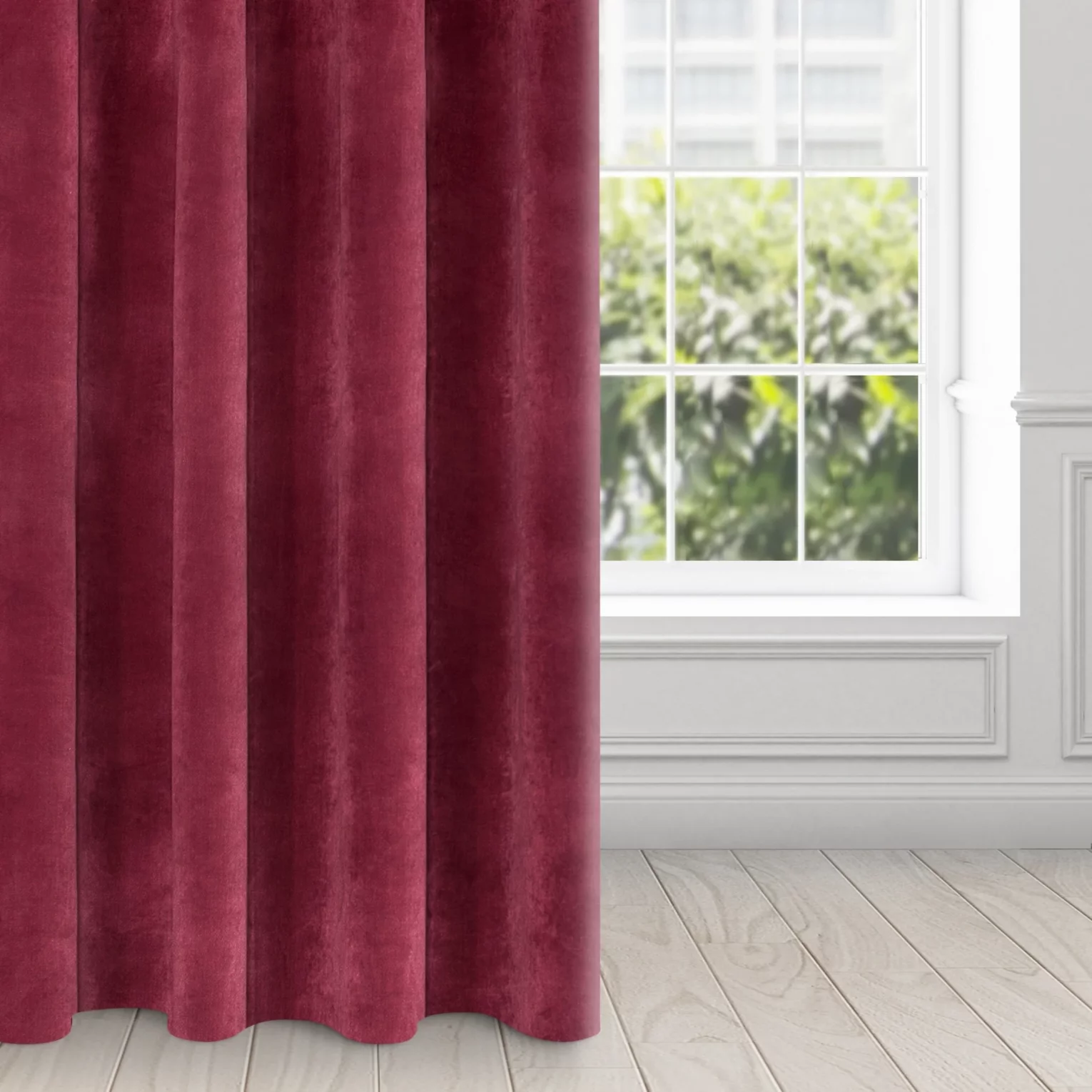 Zasłona bordowa z ekskluzywnego aksamitnego welwetu 290 g/m2 140x250 cm 10 szt. przelotek RIA Diva Line