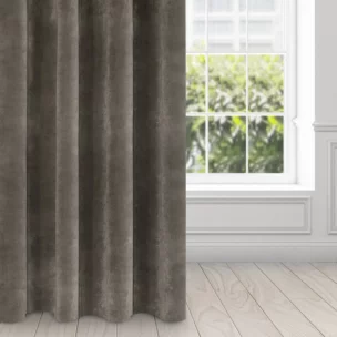 Zasłona grafitowa z ekskluzywnego aksamitnego welwetu 290 g/m2 140x250 cm 10 szt. przelotek -RIA - Diva Line