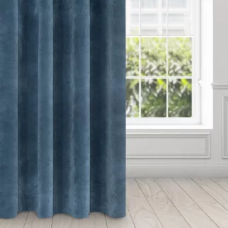 Zasłona granatowa z ekskluzywnego aksamitnego welwetu 290 g/m2 140x250 cm 10 szt. przelotek - RIA - Diva Line