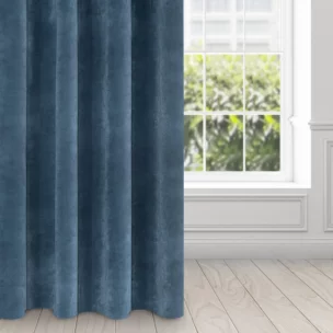 Zasłona granatowa z ekskluzywnego aksamitnego welwetu 290 g/m2 140x250 cm 10 szt. przelotek - RIA - Diva Line