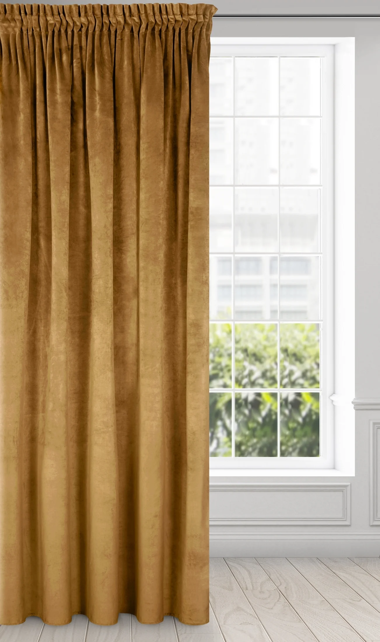 Zasłona miodowa z ekskluzywnego aksamitnego welwetu 290 g/m2 140x270 cm taśma - RIA - Diva Line