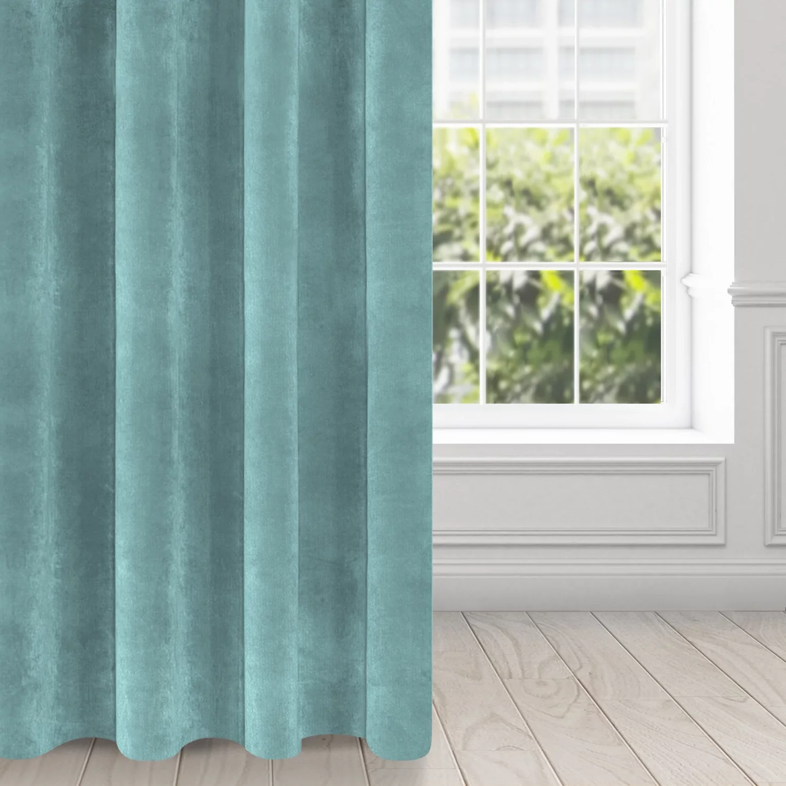Zasłona morska z ekskluzywnego aksamitnego welwetu 290 g/m2 140x250 cm 10 szt. przelotek - RIA - Diva Line