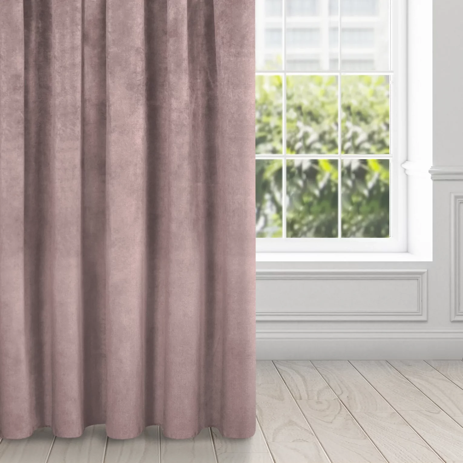 Zasłona pudrowo różowa z ekskluzywnego aksamitnego welwetu 290 g/m2 140x270 cm taśma - RIA - Diva Line