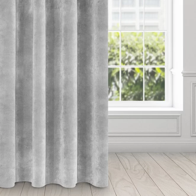 Zasłona stalowa z ekskluzywnego aksamitnego welwetu 290 g/m2 140x250 cm 10 szt. przelotek - RIA - Diva Line