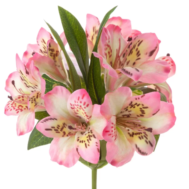 Kwiat sztuczny rododendron jasnoróżowo, żółty 48 cm