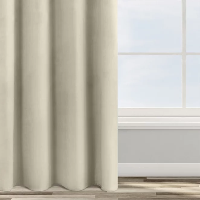 Zasłona welwetowa beżowa 140x250 cm przelotka - ROSA - Design 91