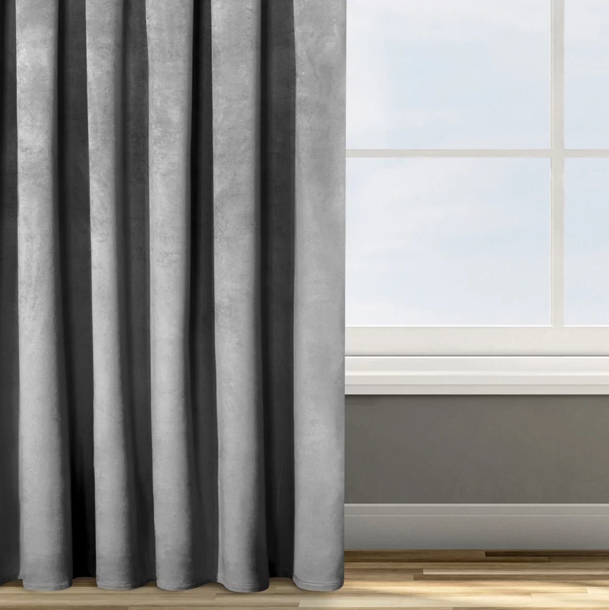 Zasłona welwetowa stalowa 135x300 cm taśma - ROSA - Design 91