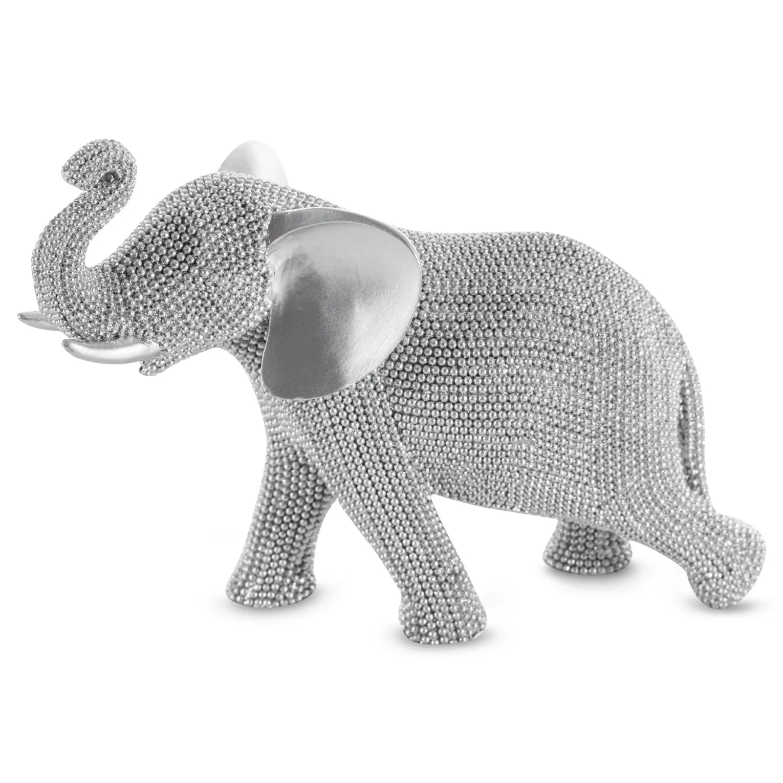Figurka srebrna słoń  o drobnym strukturalnym wzorze 24x12x19 cm ELDO