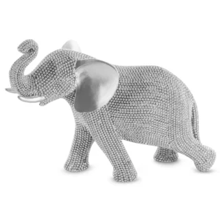 Figurka srebrna słoń  o drobnym strukturalnym wzorze 24x12x19 cm ELDO