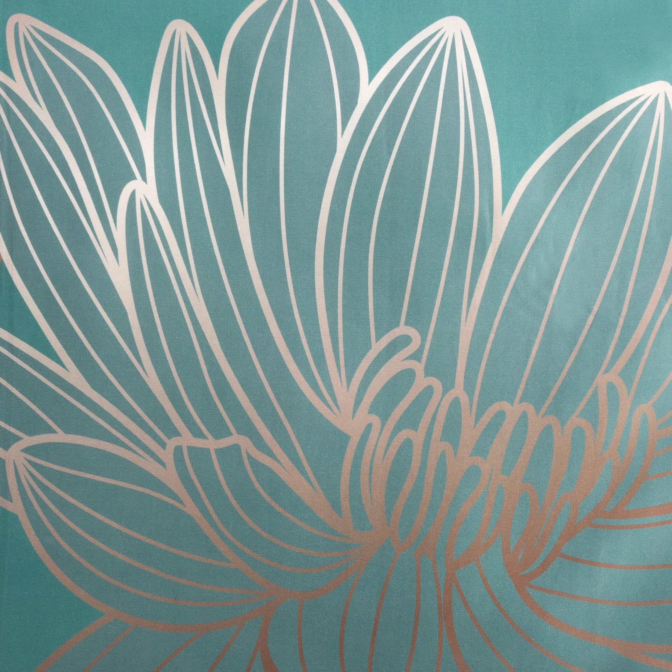 Pościel 220x200 cm z makosatyny bawełnianej kolor szałwiowy, miedziany z wzorem botanicznym SALVIA 5 Limited Collection
