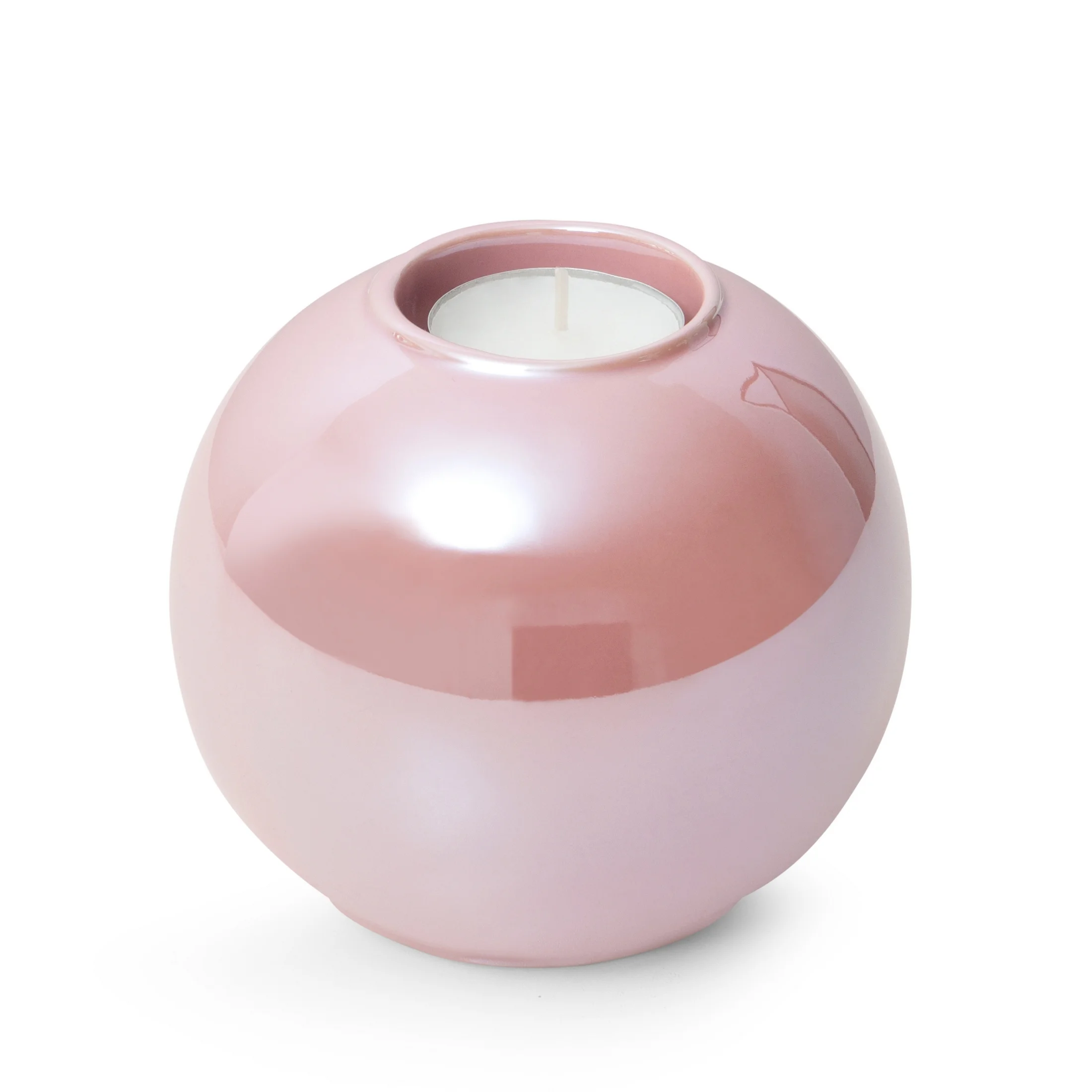 Kulisty świecznik ceramiczny SIMONA z perłowym połyskiem
