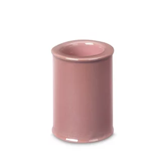 Świecznik ceramiczny różowy w formie walca z perłowym połyskiem średnica 7x10 cm SIMONA
