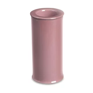 Świecznik ceramiczny różowy w formie walca z perłowym połyskiem średnica 7x15 cm SIMONA