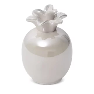 Figurka ceramiczna perłowa ananas z perłowym połyskiem średnica 11x16 cm SIMONA