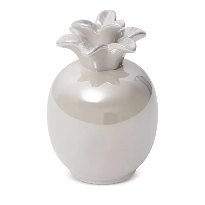 Figurka ceramiczna perłowa ananas z perłowym połyskiem średnica 11x16 cm SIMONA