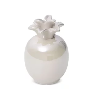 Figurka ceramiczna perłowa ananas z perłowym połyskiem średnica 9x14 cm SIMONA