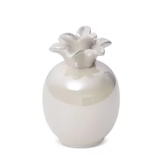 Figurka ceramiczna perłowa ananas z perłowym połyskiem średnica 9x14 cm SIMONA