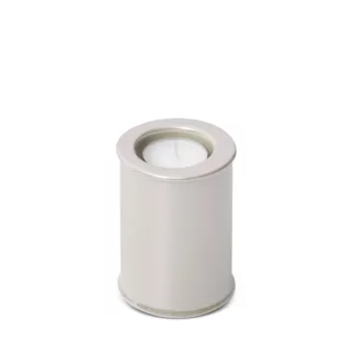 Świecznik ceramiczny perłowy w formie walca  z połyskiem średnica 7x10 cm SIMONA