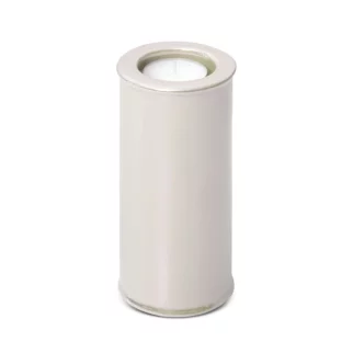 Świecznik ceramiczny perłowy w formie walca  z połyskiem średnica 7x15 cm SIMONA