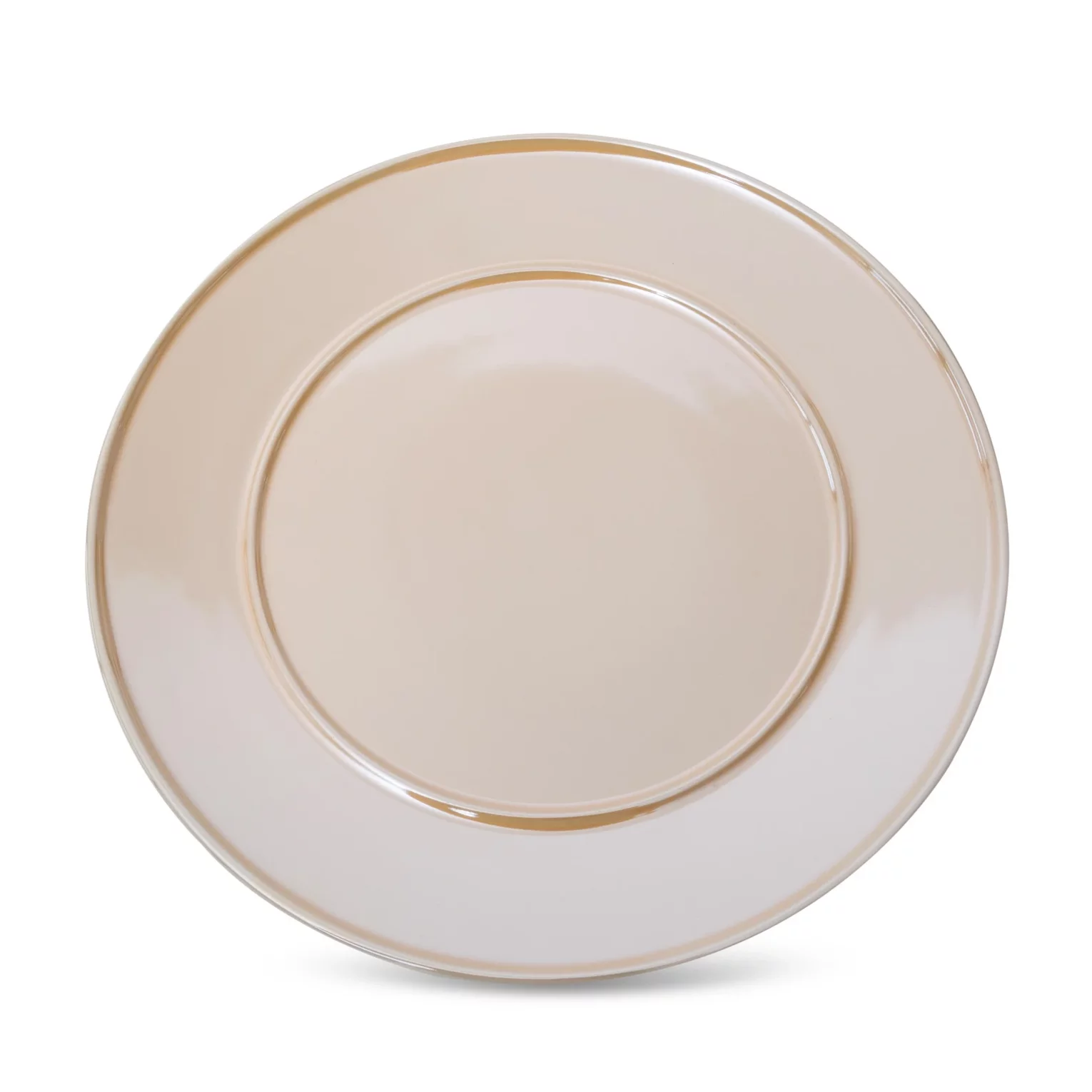 Patera ceramiczna beżowa dekoracyjna z perłowym połyskiem średnica 30x2 cm SIMONA