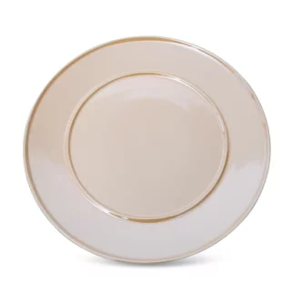 Patera ceramiczna beżowa dekoracyjna z perłowym połyskiem średnica 30x2 cm SIMONA