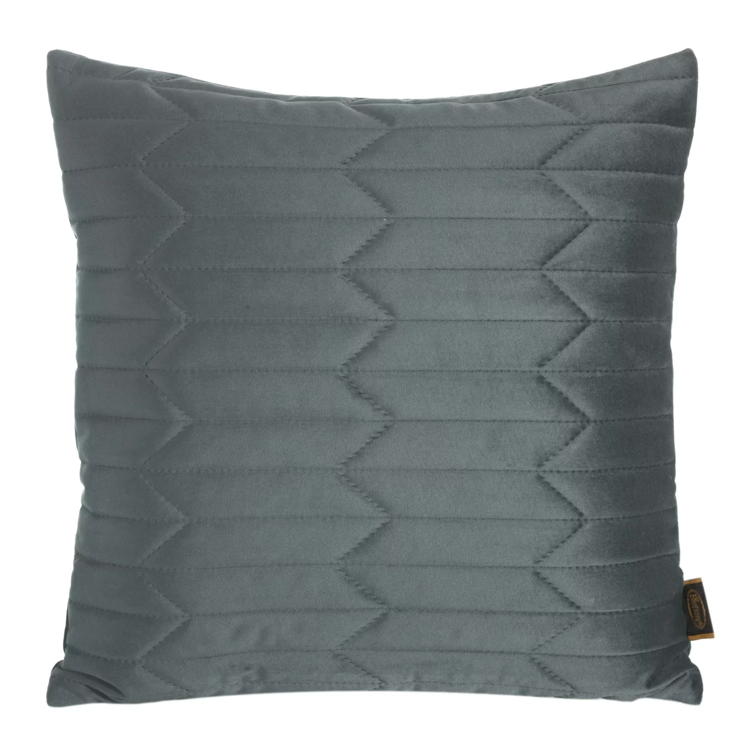 Poszewka na poduszkę 45x45 cm welwetowa, ciemnomiętowa pikowana metodą hot press w geometryczny wzór SOFIA Eurofirany Premium