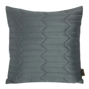 Poszewka na poduszkę 45x45 cm welwetowa, ciemnomiętowa pikowana metodą hot press w geometryczny wzór SOFIA Eurofirany Premium
