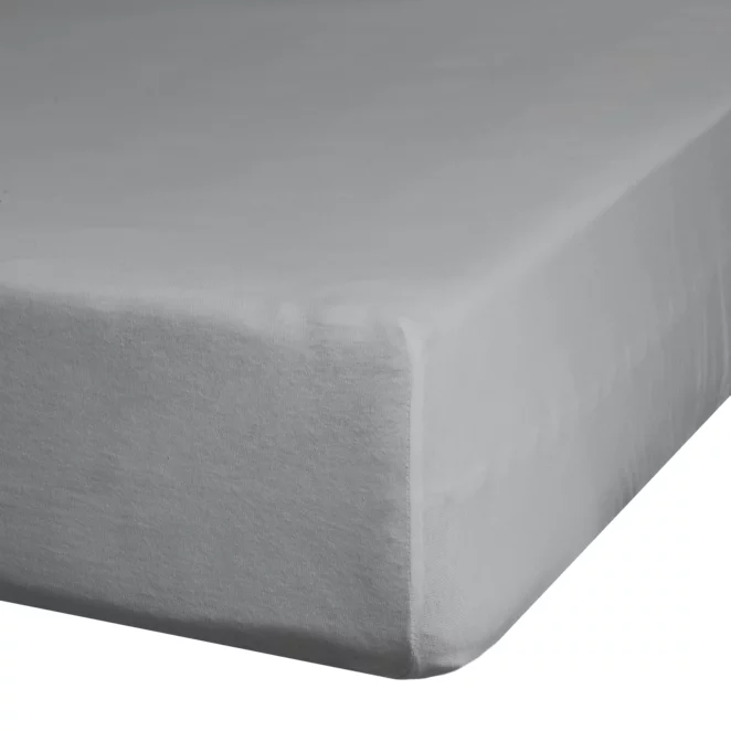 Prześcieradło jersey z gumką 180x200 cm z bawełny kolor stalowy 125 g/m2 Design 91
