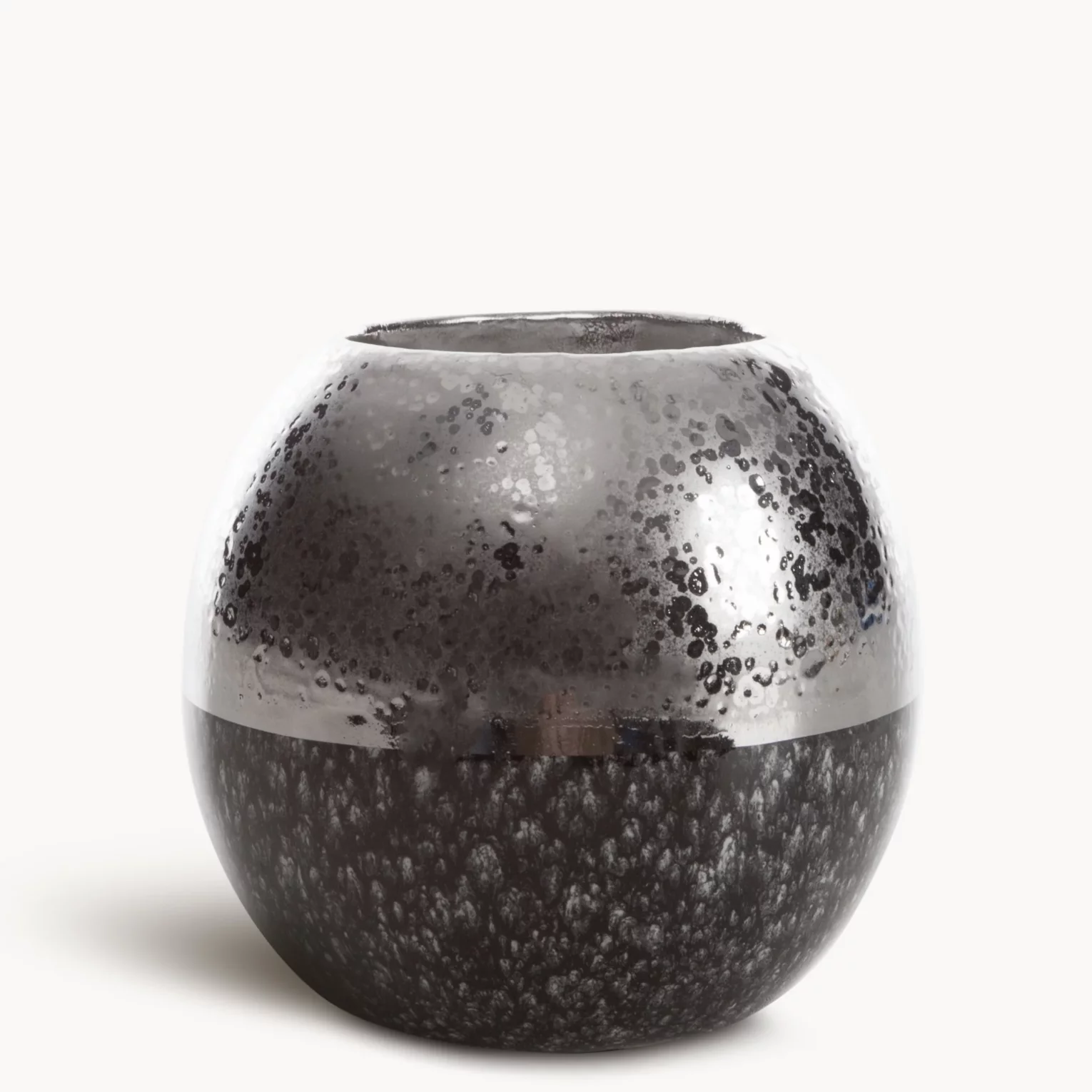 Świecznik ceramiczny srebrno-złoty z glinki ceramicznej 8x8x8 cm LEO