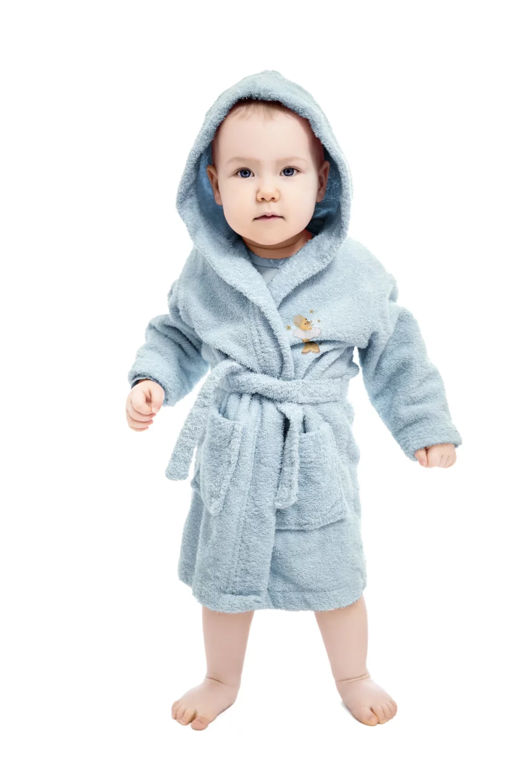 Miękki szlafrok dziecięcy BABY z haftem żyrafy 4-6 lata