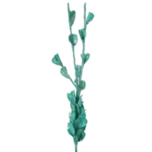 Kwiat sztuczny turkusowy obsypany brokatem z plastycznej pianki foamiran 112 cm
