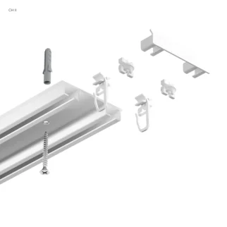 Szyna aluminiowa biała CH II z akcesoriami – profesjonalny system do firan i zasłon 200 cm