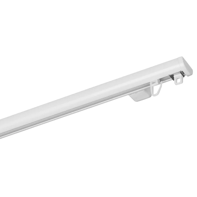 Szyna aluminiowa  ZD biała kompletny zestaw z agrafkami – jednotorowa szyna sufitowa 350 cm zestaw dzielony 2 x 175 cm Creativa