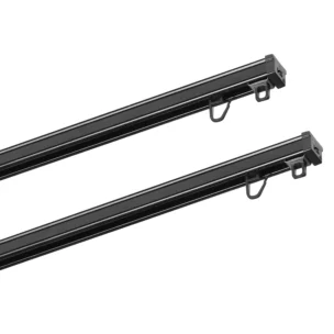 Szyna aluminiowa  ZS czarna kompletny zestaw z agrafkami – dwutorowa szyna sufitowa 200 cm Forest