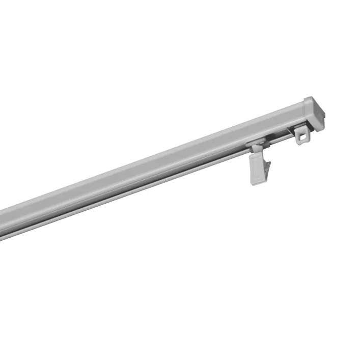 Szyna aluminiowa ZS szara kompletny zestaw z żabkami – jednotorowa szyna sufitowa 500 cm zestaw dzielony 2 x 250 cm Creativa