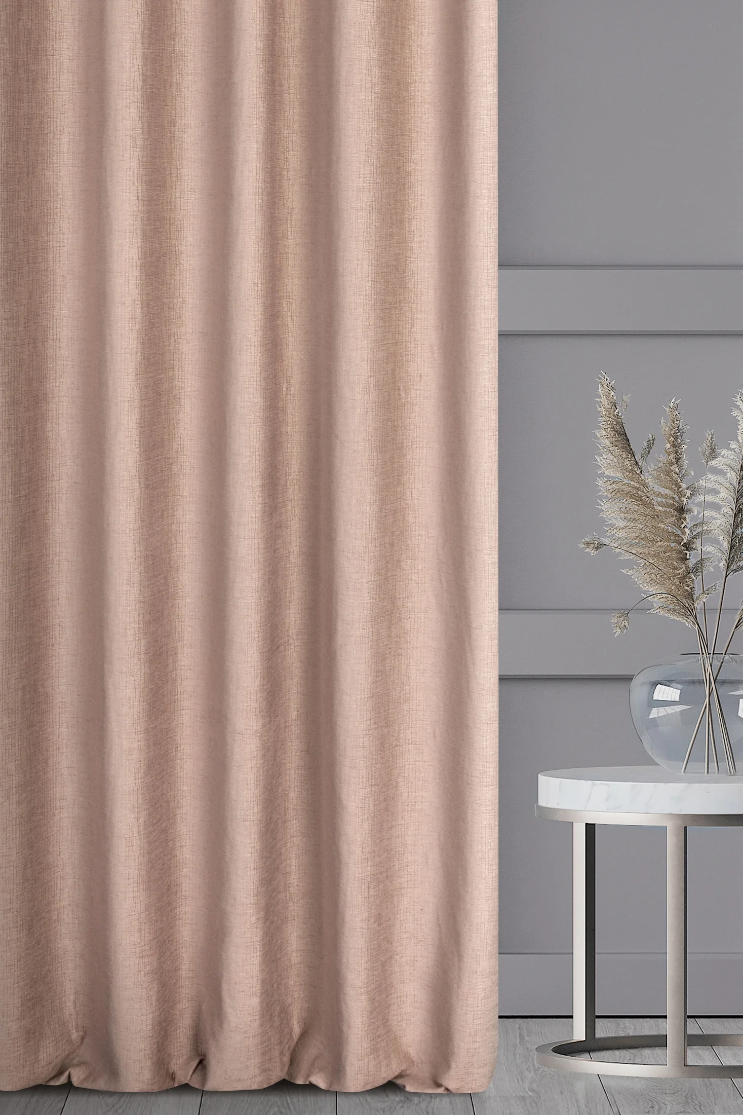 TERRA COLLECTION Zasłona AVINION z miękkiej szenilowej tkaniny przetykanej srebrną nitką
