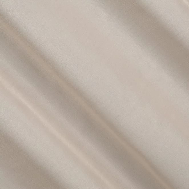 L131/7 Firana szyta na taśmie 5 cm beżowa z miękkiej i połyskliwej tkaniny, wykończona obciążnikiem