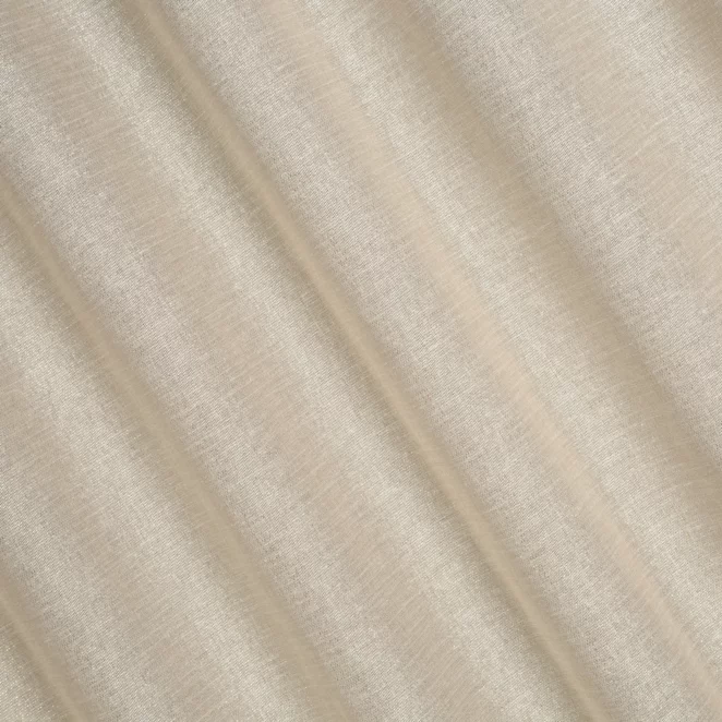 R123/5 Zasłona szyta na taśmie 5 cm ADISA jasnobeżowa o luźnym lnianym splocie z błyszczącą nicią