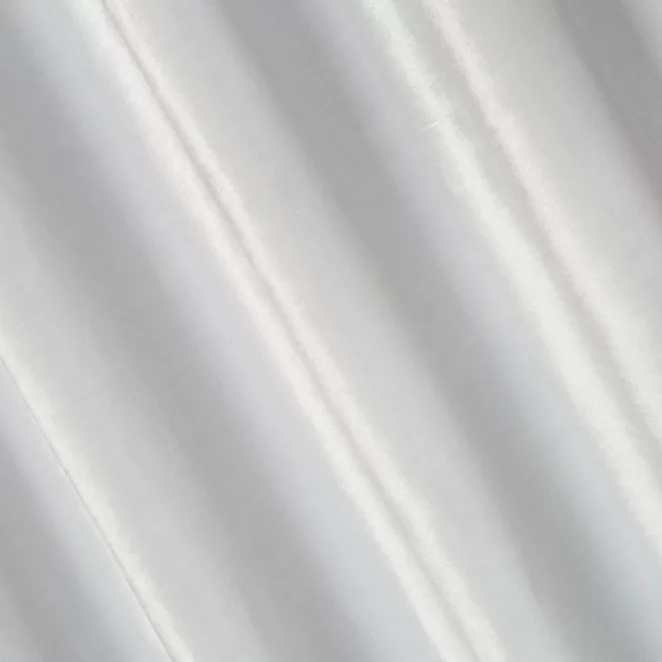 R161/1 Zasłona szyta na taśmie 5 cm SAFARI 1 biała z miękkiej welwetowej tkaniny z połyskiem i poziomym prążkiem