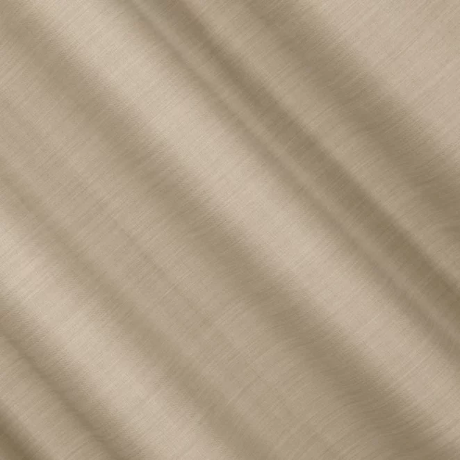 L156/8 Zasłona szyta na taśmie 5 cm ciemnobeżowa z miękkiej tkaniny o naturalnym splocie w stylu ekologicznym