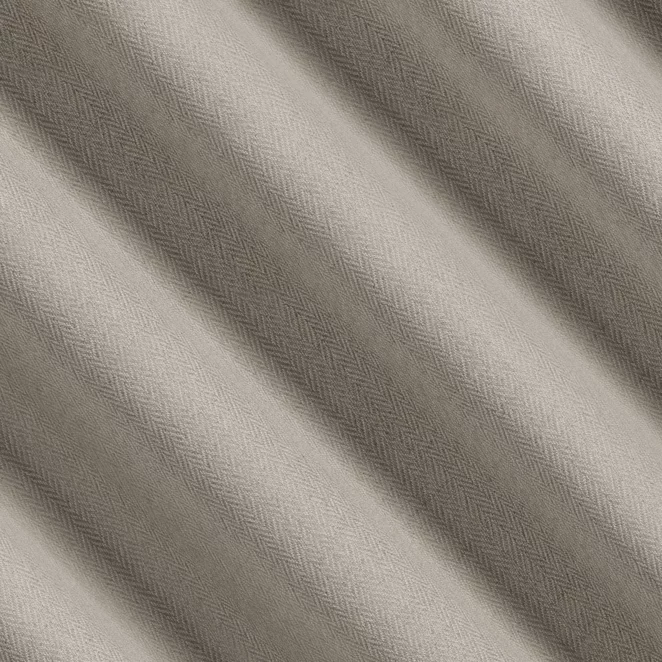 R232/4 Zasłona szyta na taśmie 5 cm beżowa z tkaniny z jodełkowym wzorem geometrycznym