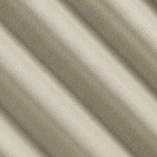 R232/3 Zasłona szyta na taśmie 5 cm ciemnokremowa z tkaniny z jodełkowym wzorem geometrycznym